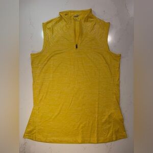 PUMA Women's Yellow Sleeveless Quarter-Zip Golf, Tennis or pickleball shirt